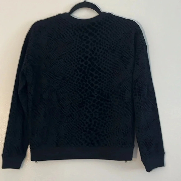 Rails | Marlo tonal flocked velvet cobra sweatshirt top Women’s size XS Zippers - Picture 5 of 9